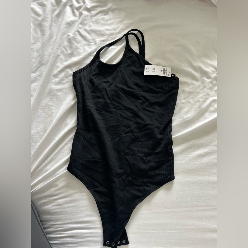 Abercrombie one shoulder black bodysuit
